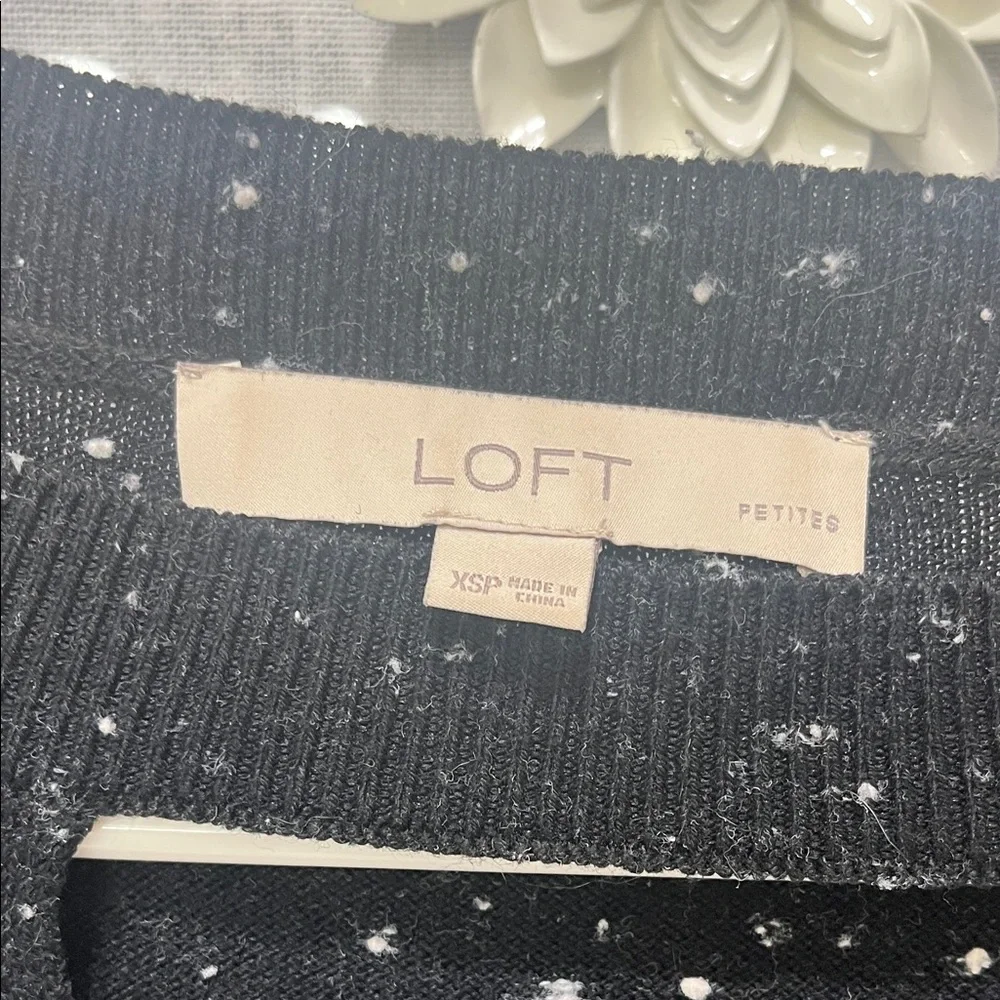 LOFT black speckled cutout choker sweater. - Picture 3 of 8